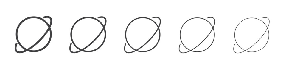 Planet icon outline ilustration vector symbol