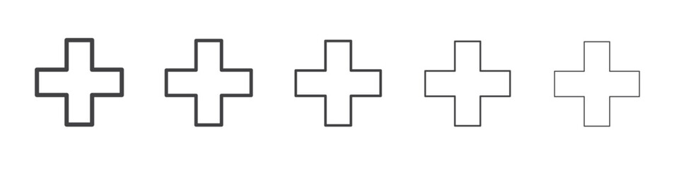 Plus icon outline ilustration vector symbol