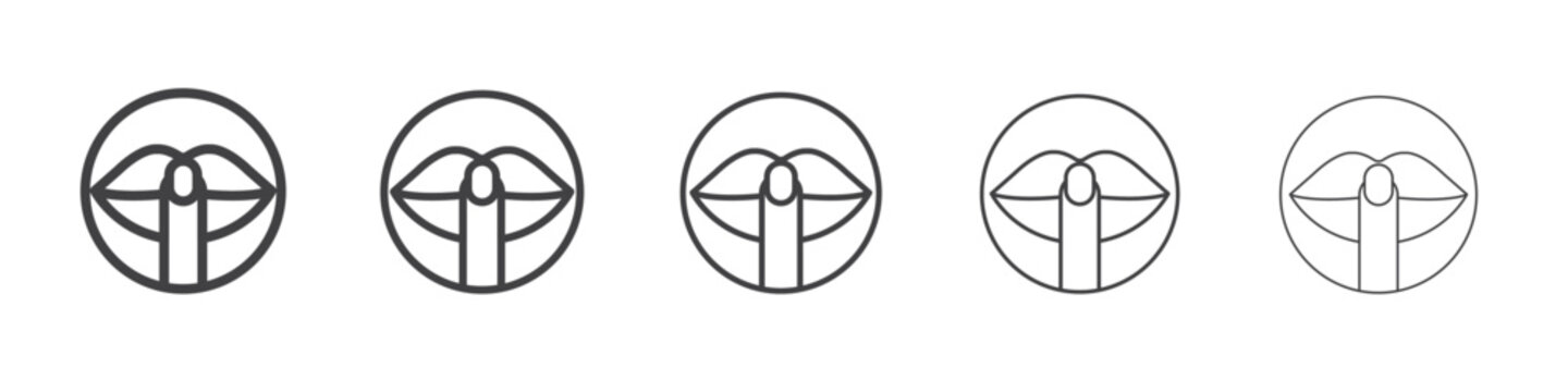 Please do quite pssst icon outline ilustration vector symbol