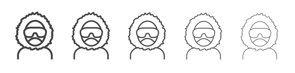 Polar explorer icon outline ilustration vector symbol
