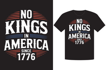 Black TShirt Mockup Featuring No Kings in America Since 1776 Patriotic Design