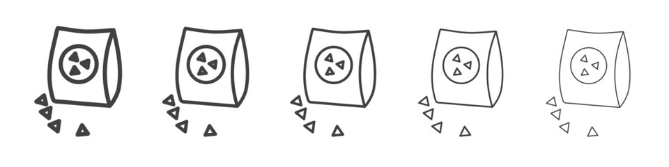 Potato chips Snacks bag icon outline ilustration vector symbol
