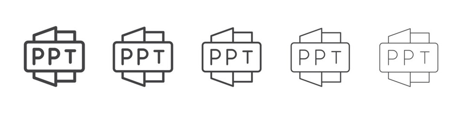 Ppt file icon outline ilustration vector symbol