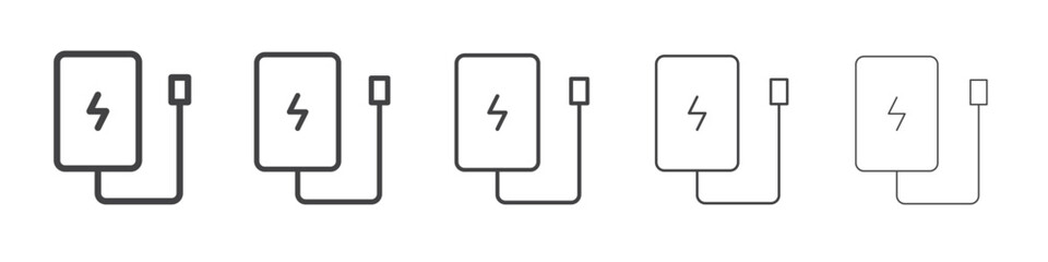 Power bank icon outline ilustration vector symbol