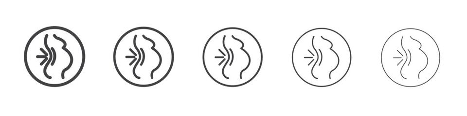 Naklejka premium Pregnant woman backache icon outline ilustration vector symbol