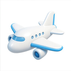 Cartoon Airplane Icon: 3D Render for Travel, Kids, App Design