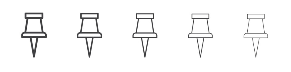 Push pin icon outline ilustration vector symbol