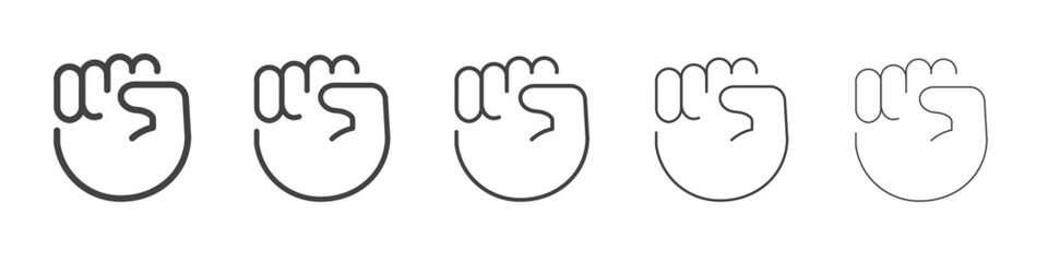 Raised fist icon outline ilustration vector symbol