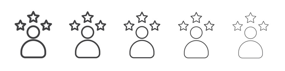 Rating employee icon outline ilustration vector symbol