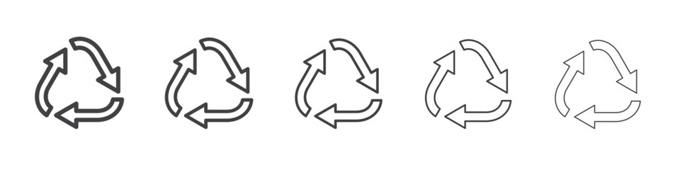 Recycle icon outline ilustration vector symbol