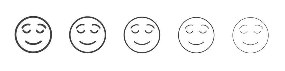 Relieved face icon outline ilustration vector symbol