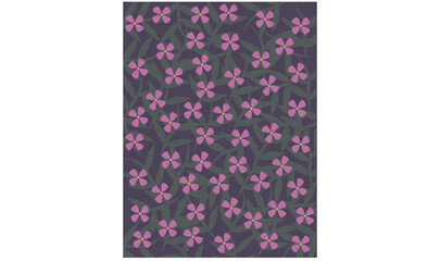 Fabric floral flower and leaves pattern design
