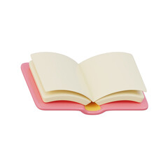 Open book with pink cover blank pages invite a story
