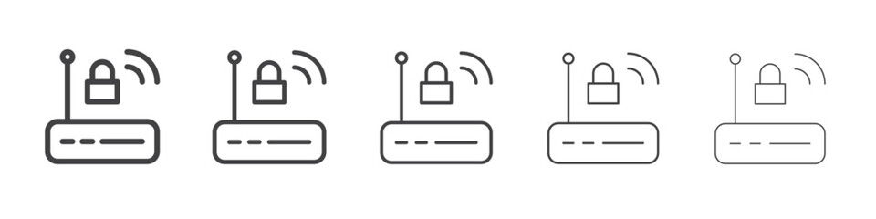 Router security icon outline ilustration vector symbol