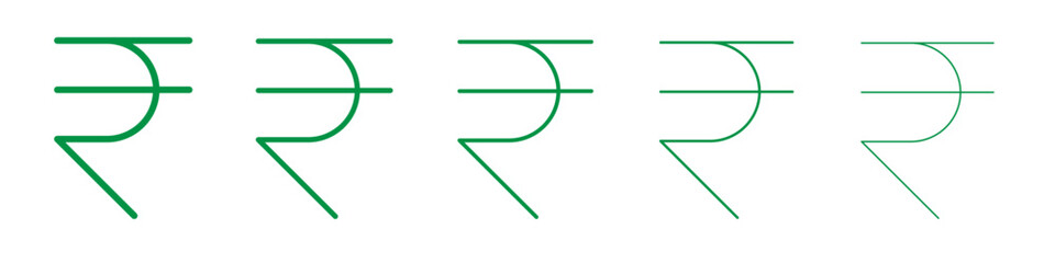 Rupee icon outline ilustration vector symbol