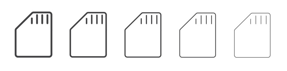 Sd card icon outline ilustration vector symbol