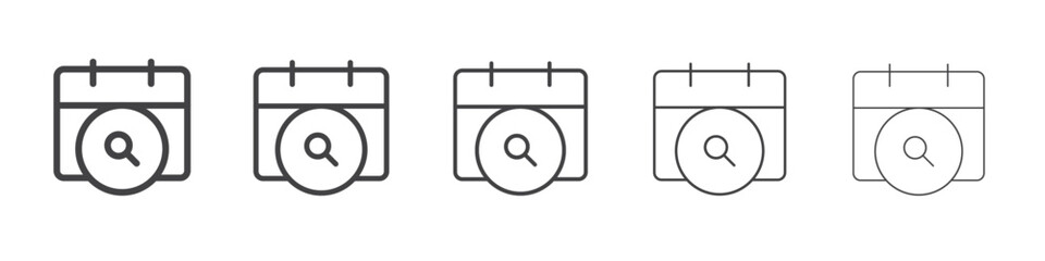 Search calendar icon outline ilustration vector symbol