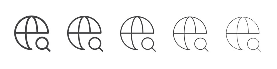 Search inernet icon outline ilustration vector symbol