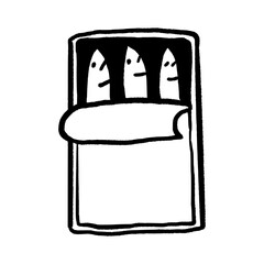 Sardines Can Illustration. Hand-drawn cartoon fish characters in an open tin. Quirky and fun vector art for food, humor, or unique design projects.