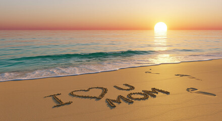 Sunset beach message i love you mom