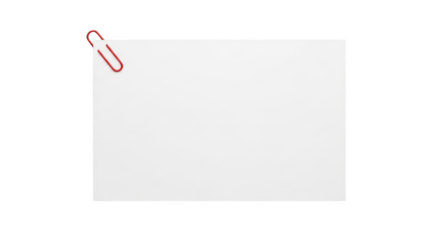 Blank Paper Sheet With Red Paperclip