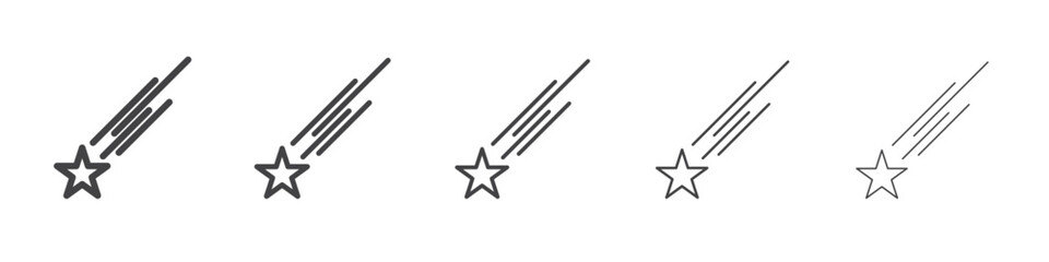 Shooting star icon outline ilustration vector symbol