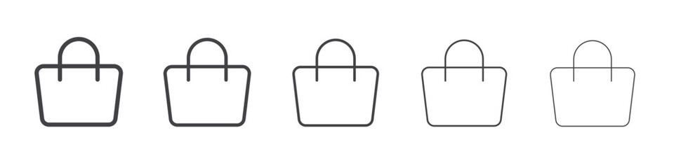 shop bag icon outline ilustration vector symbol