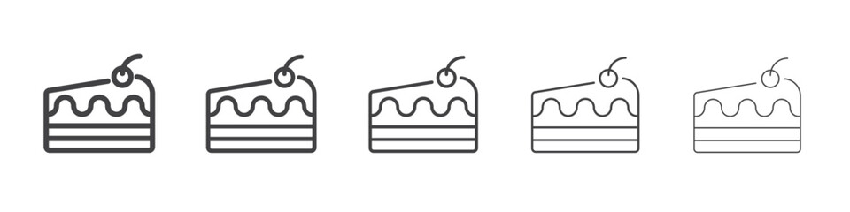 Short cake icon outline ilustration vector symbol
