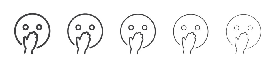Shy icon outline ilustration vector symbol