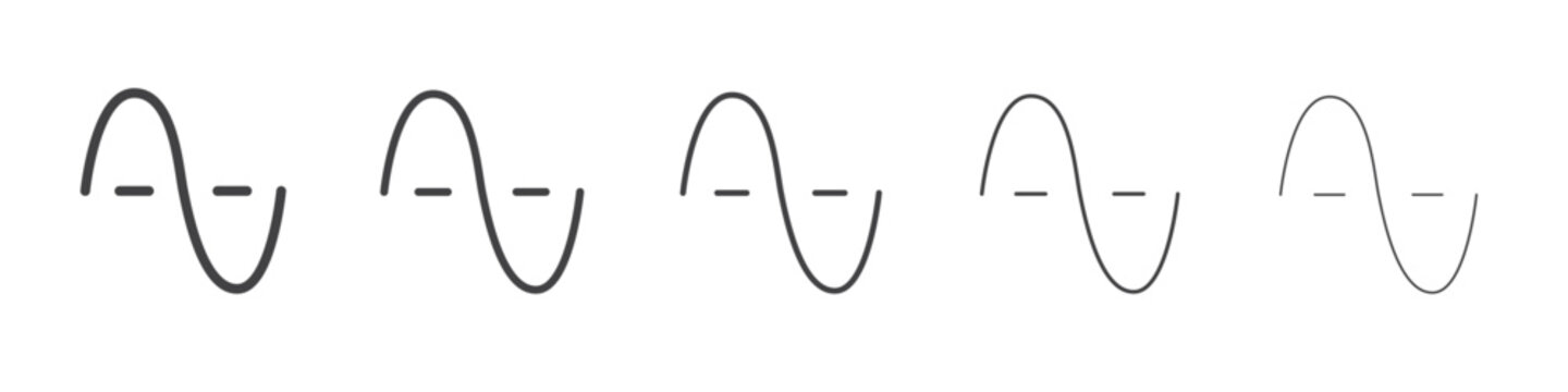 Sinusoid icon outline ilustration vector symbol