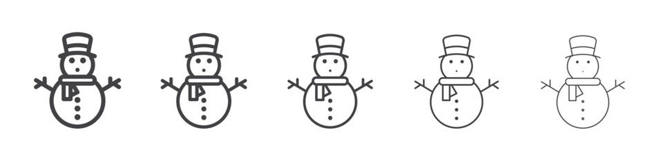 Snowman icon outline ilustration vector symbol