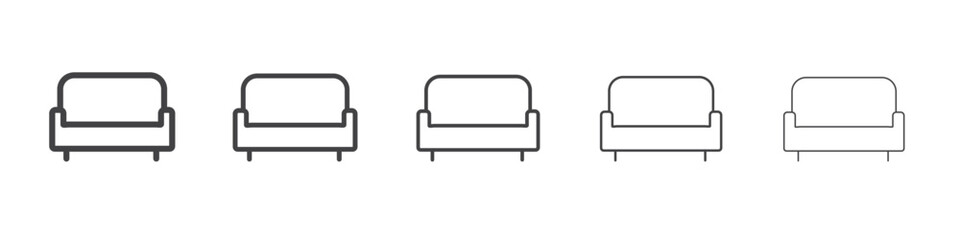 Sofa icon outline ilustration vector symbol