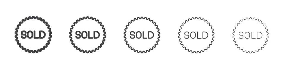 Sold icon outline ilustration vector symbol