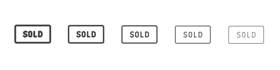 Sold icon outline ilustration vector symbol