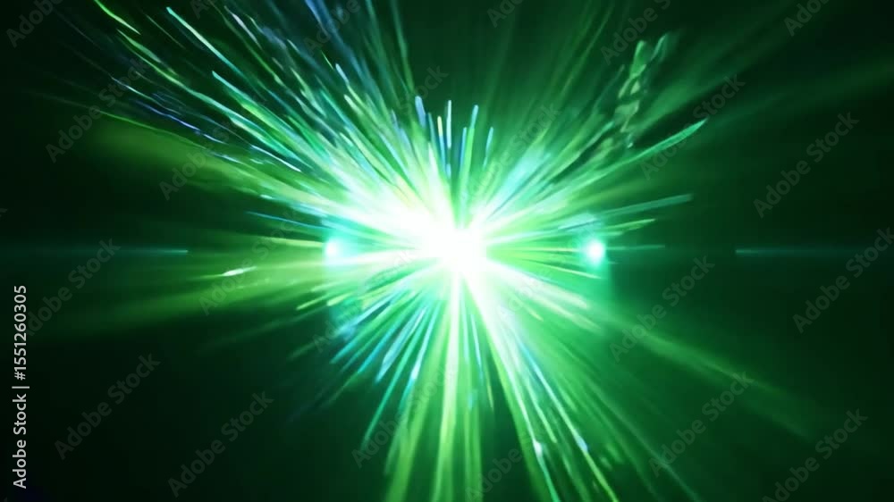 Poster explosion of emerald energy: an abstract image featuring an explosion of emerald energy with streaks