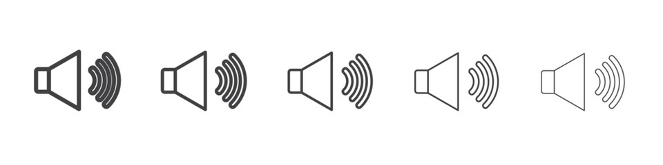 Speaker volume icon outline ilustration vector symbol