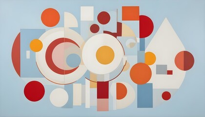 Fototapeta premium An abstract artwork featuring a unique arrangement of geometric shapes and colors.