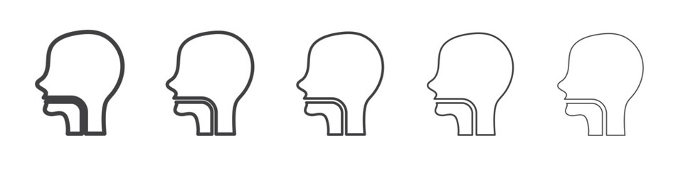 Swallowing reflex icon outline ilustration vector symbol