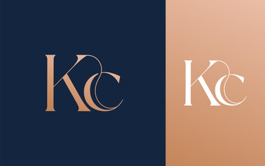 Initial letter KC CK logo design vector illustration for couple, wedding, and business