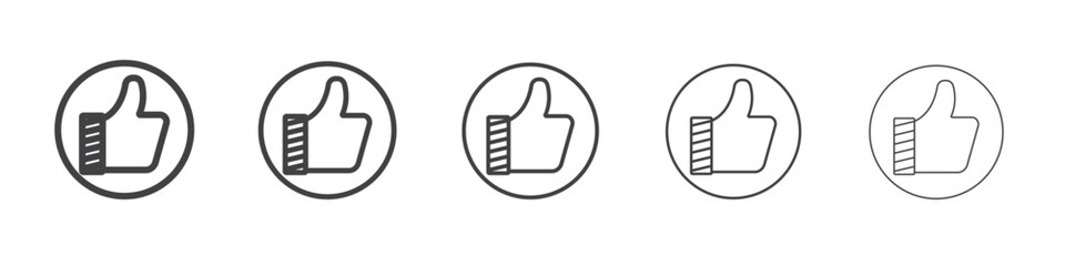 Thumbs Up icon outline ilustration vector symbol