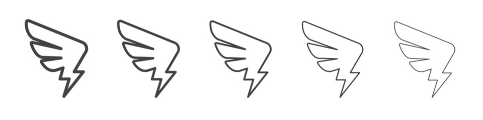 Thunder feather icon outline ilustration vector symbol