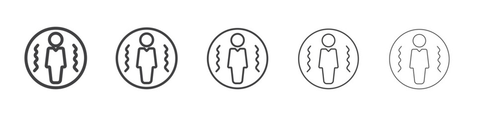 Trembling icon outline ilustration vector symbol