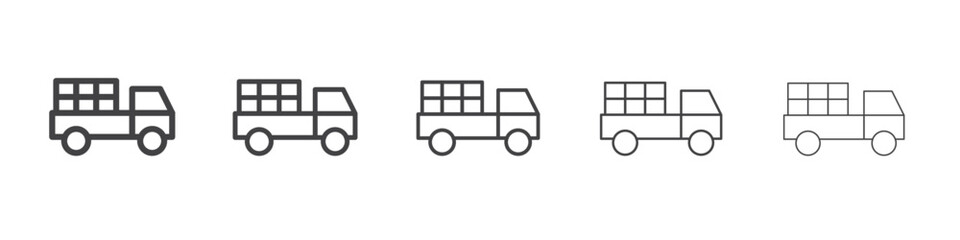 Truck icon outline ilustration vector symbol