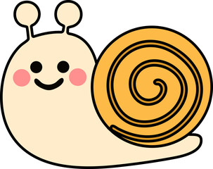 달팽이 캐릭터 라인 드로잉(snail character line drawing)