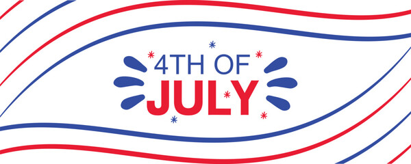USA border, American flag stars banner, 4th July, isolated with white background.