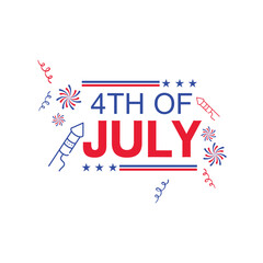 USA border, American flag stars banner, 4th July, isolated with white background.