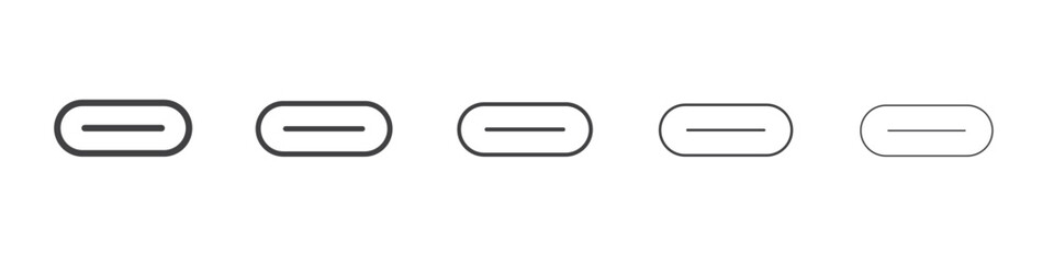 USB type c charger icon outline ilustration vector symbol