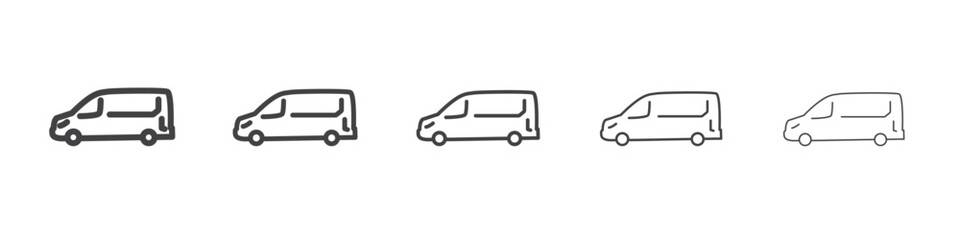 Fototapeta premium Van icon outline ilustration vector symbol
