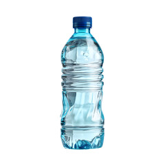 Fototapeta premium Clean, clear plastic water bottle against transparent background.
