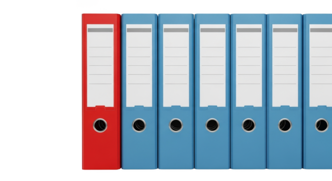 Red And Blue Office Ring Binders - Powered by Adobe